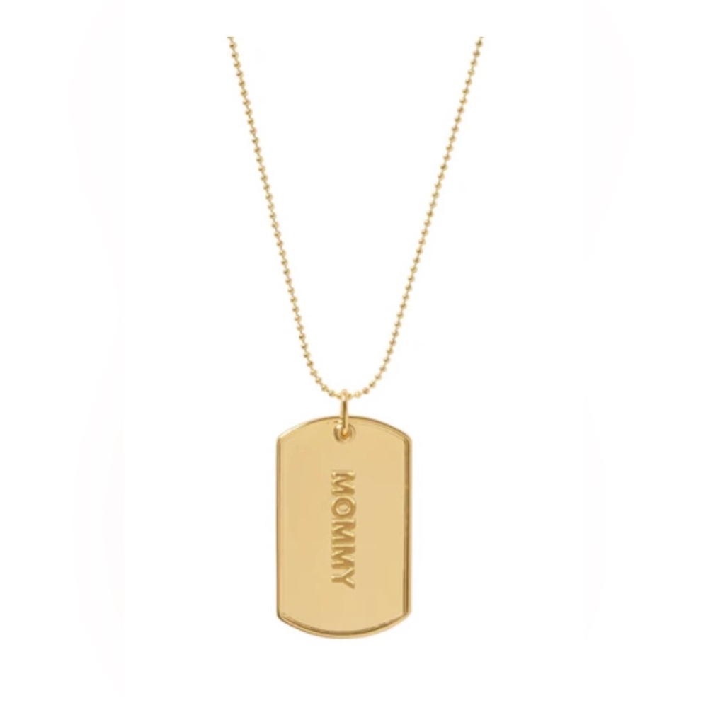 Uncommon James! “Mommy” Dog Tag Inspired Gold Necklace NWT!